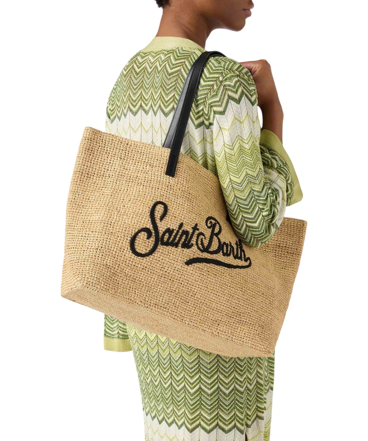 Sac City en raphia avec logo brodé