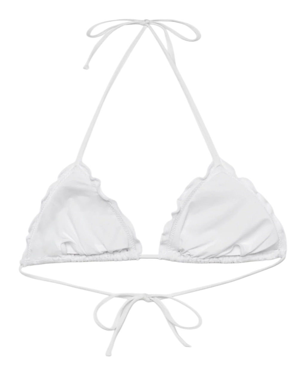 Top Bikini Sagittarius en dentelle Sangallo avec design triangle