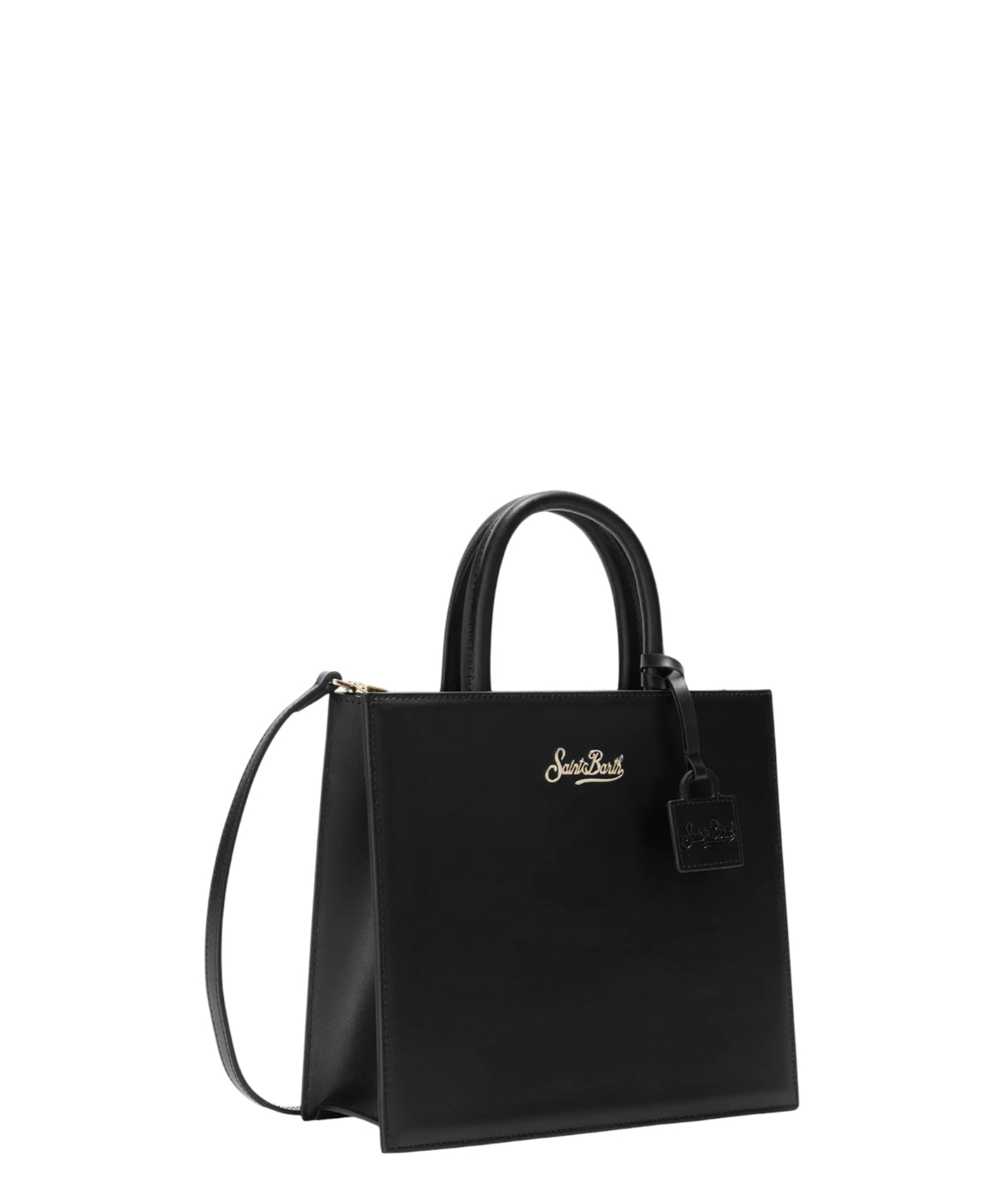 Shop Bag Midi in pelle nera con tracolla removibile-Mc2 Saint Barth-Borse a mano-Vittorio Citro Boutique