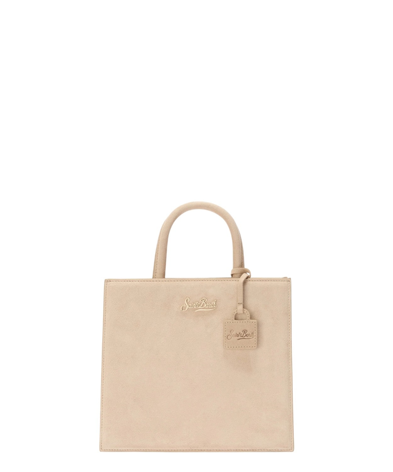 Shop Bag Midi in pelle scamosciata beige con tracolla removibile-Mc2 Saint Barth-Borse a mano-Vittorio Citro Boutique
