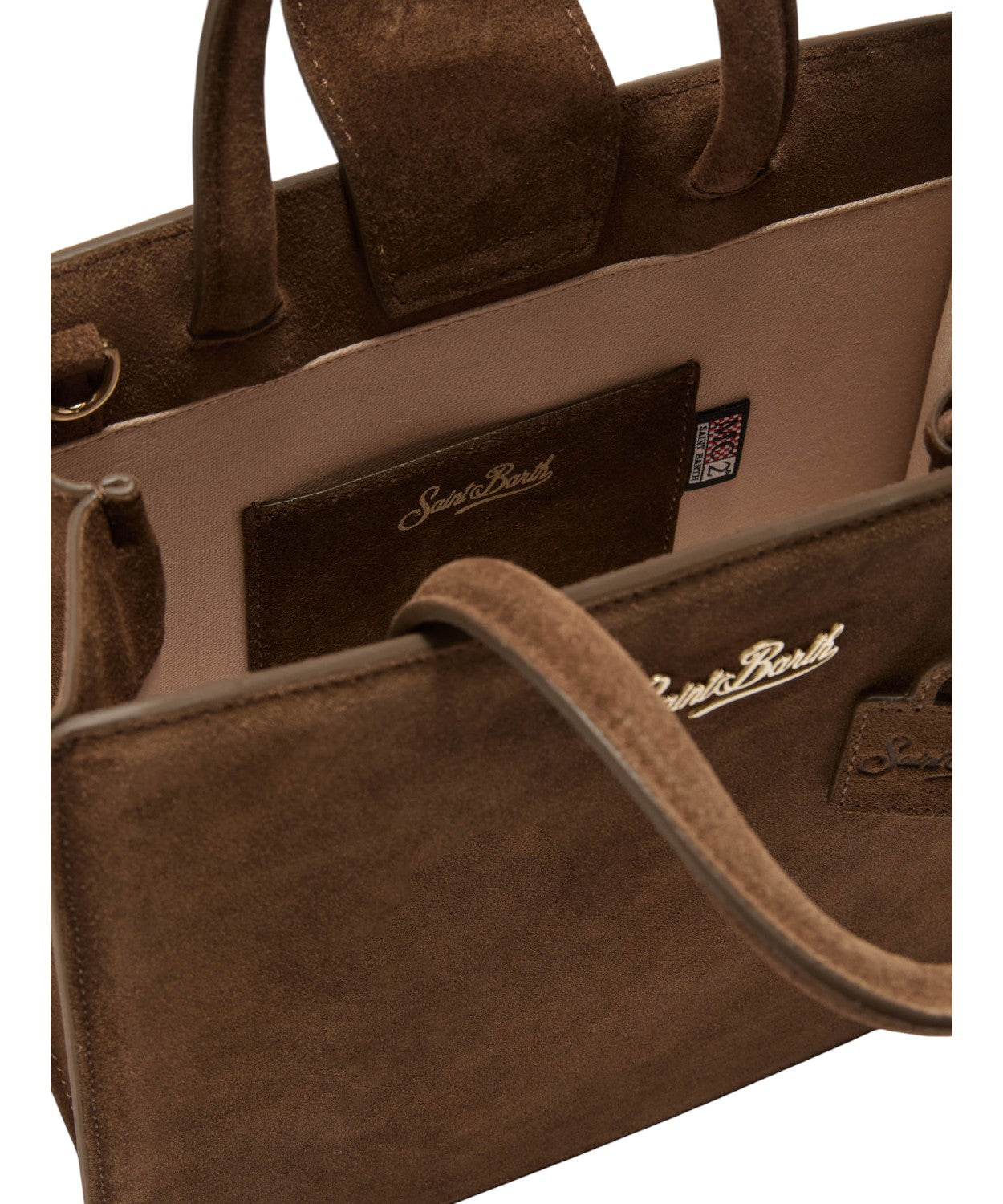 Shop Bag Midi in pelle scamosciata marrone – borsa a mano con tracolla-Mc2 Saint Barth-Borse a mano-Vittorio Citro Boutique