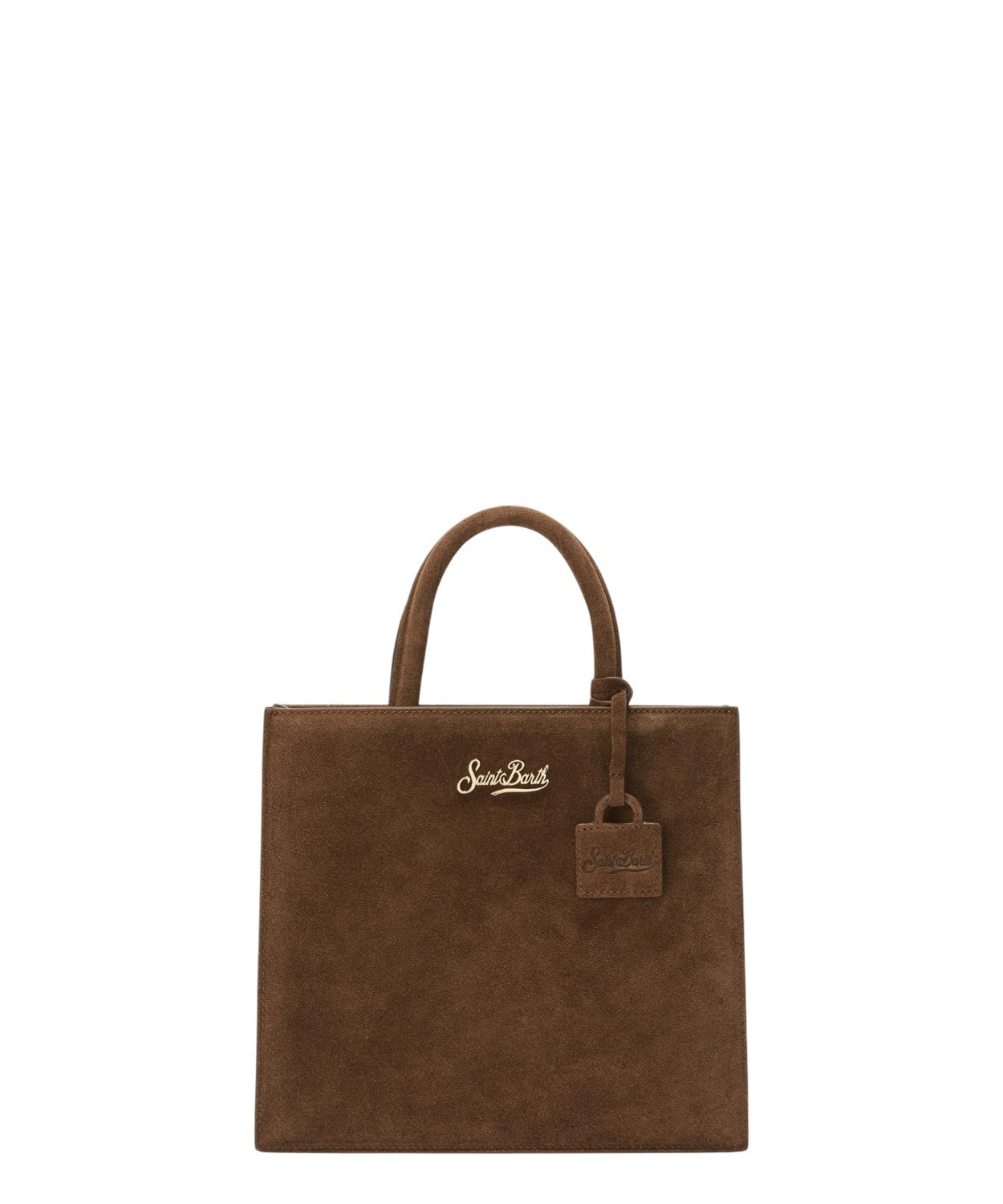 Shop Bag Midi in pelle scamosciata marrone – borsa a mano con tracolla-Mc2 Saint Barth-Borse a mano-Vittorio Citro Boutique