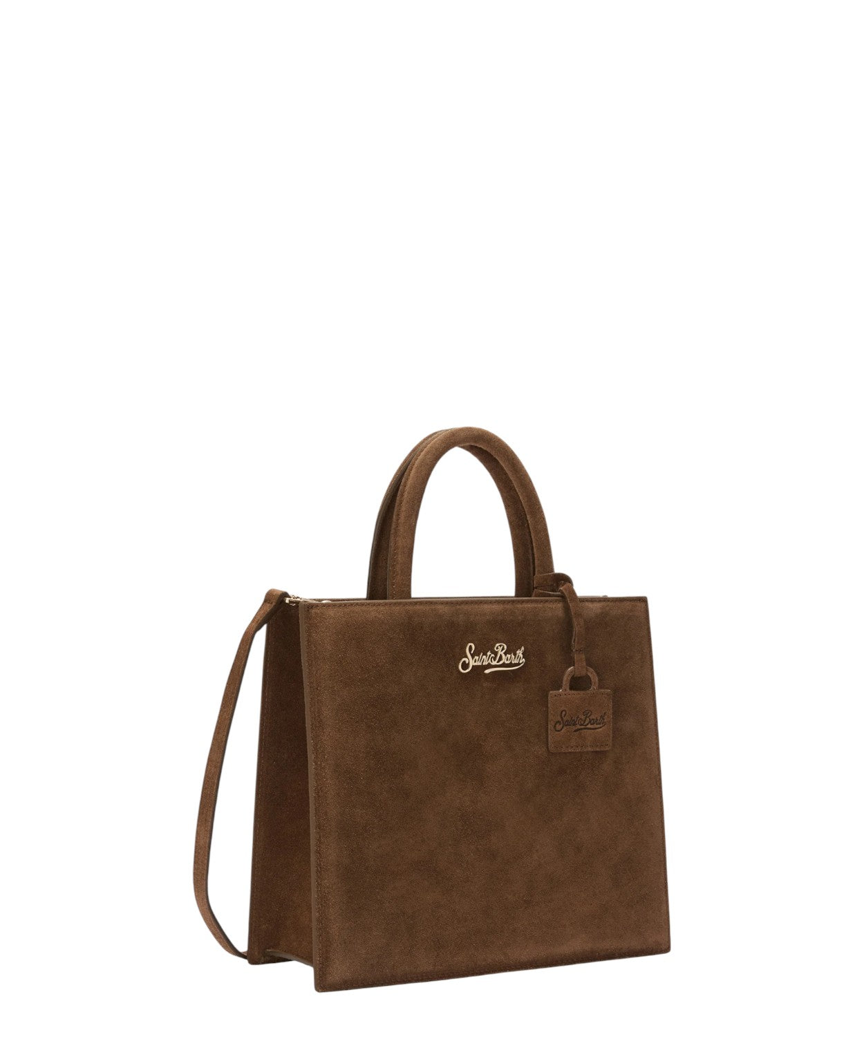 Shop Bag Midi in pelle scamosciata marrone – borsa a mano con tracolla-Mc2 Saint Barth-Borse a mano-Vittorio Citro Boutique