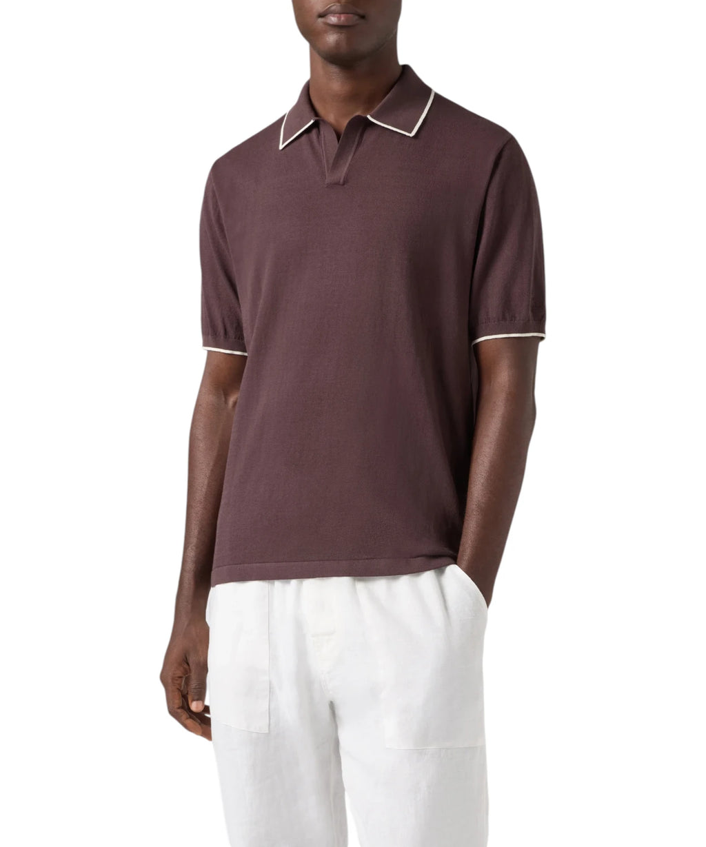 Polo Sloan en coton High Twist avec finitions contrastées