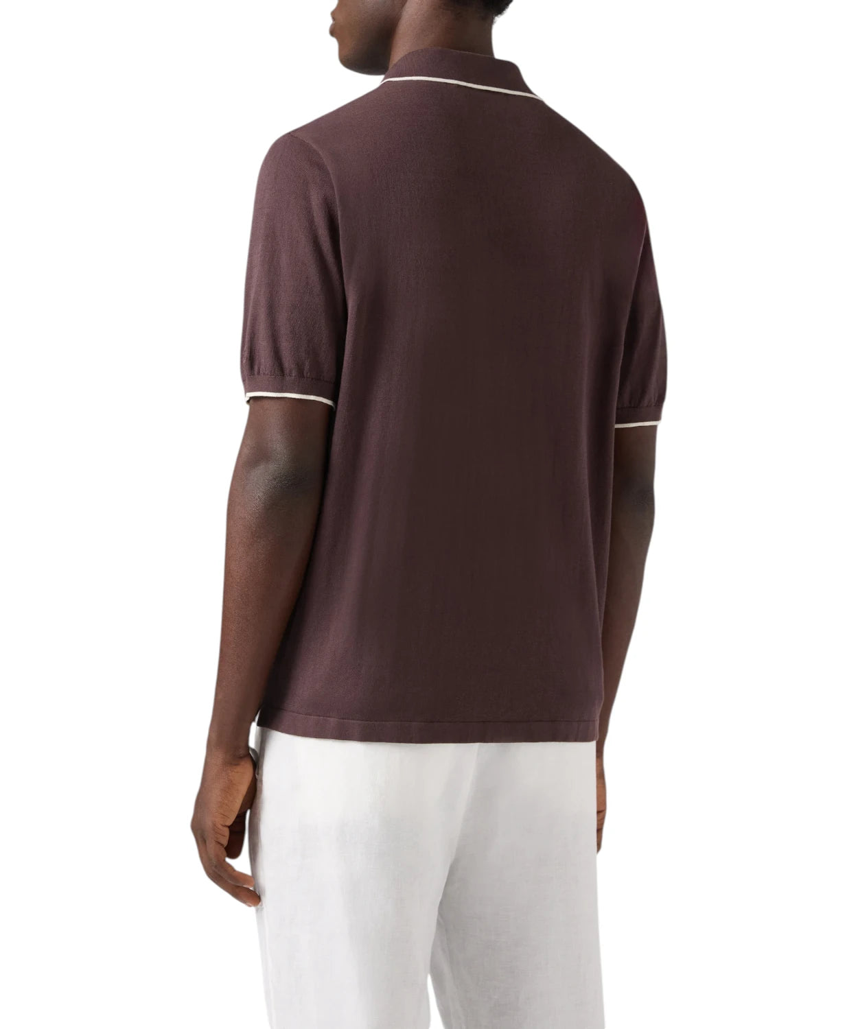 Polo Sloan in Cotone High Twist con Profili a Contrasto