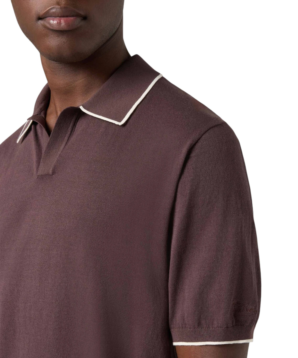 Polo Sloan en coton High Twist avec finitions contrastées
