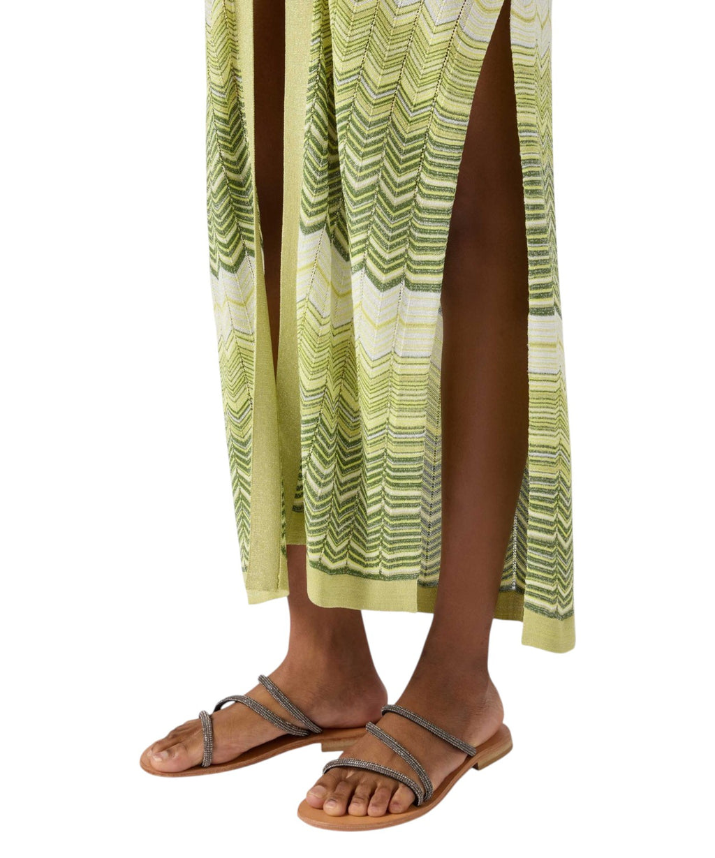 MC2 Saint Barth Cardigan Long Tonia avec Motif Géométrique