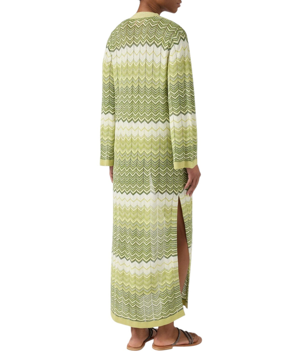 MC2 Saint Barth Cardigan Long Tonia avec Motif Géométrique