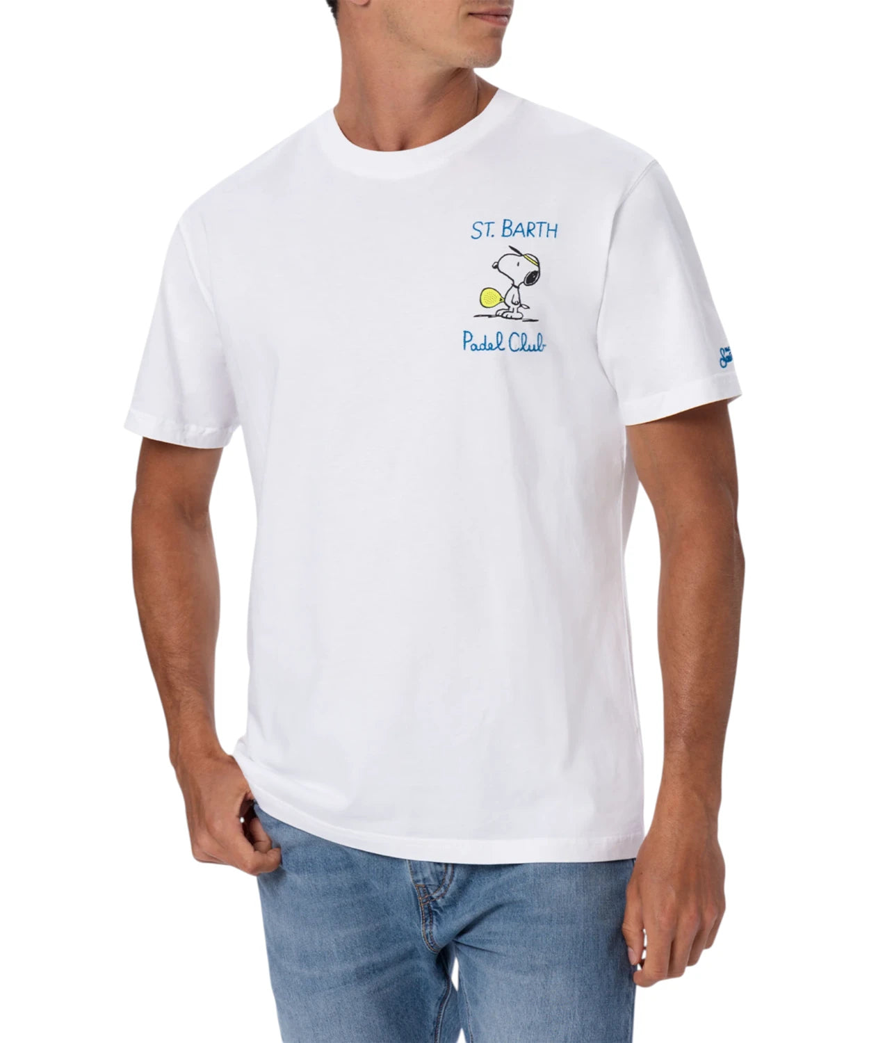 T-Shirt Uomo Portofino MC2 Saint Barth con Ricamo Snoopy