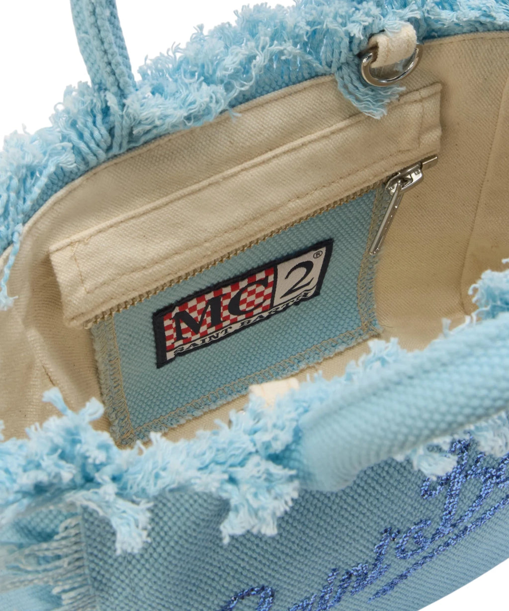 MC2 Saint Barth Sac Vanity en toile avec logo strass