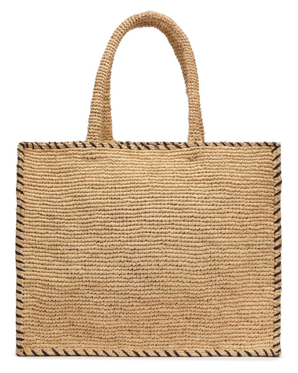 Borsa a Spalla Vanity in Rafia Beige con Bordo Nero-Mc2 Saint Barth-Borse a spalla-Vittorio Citro Boutique