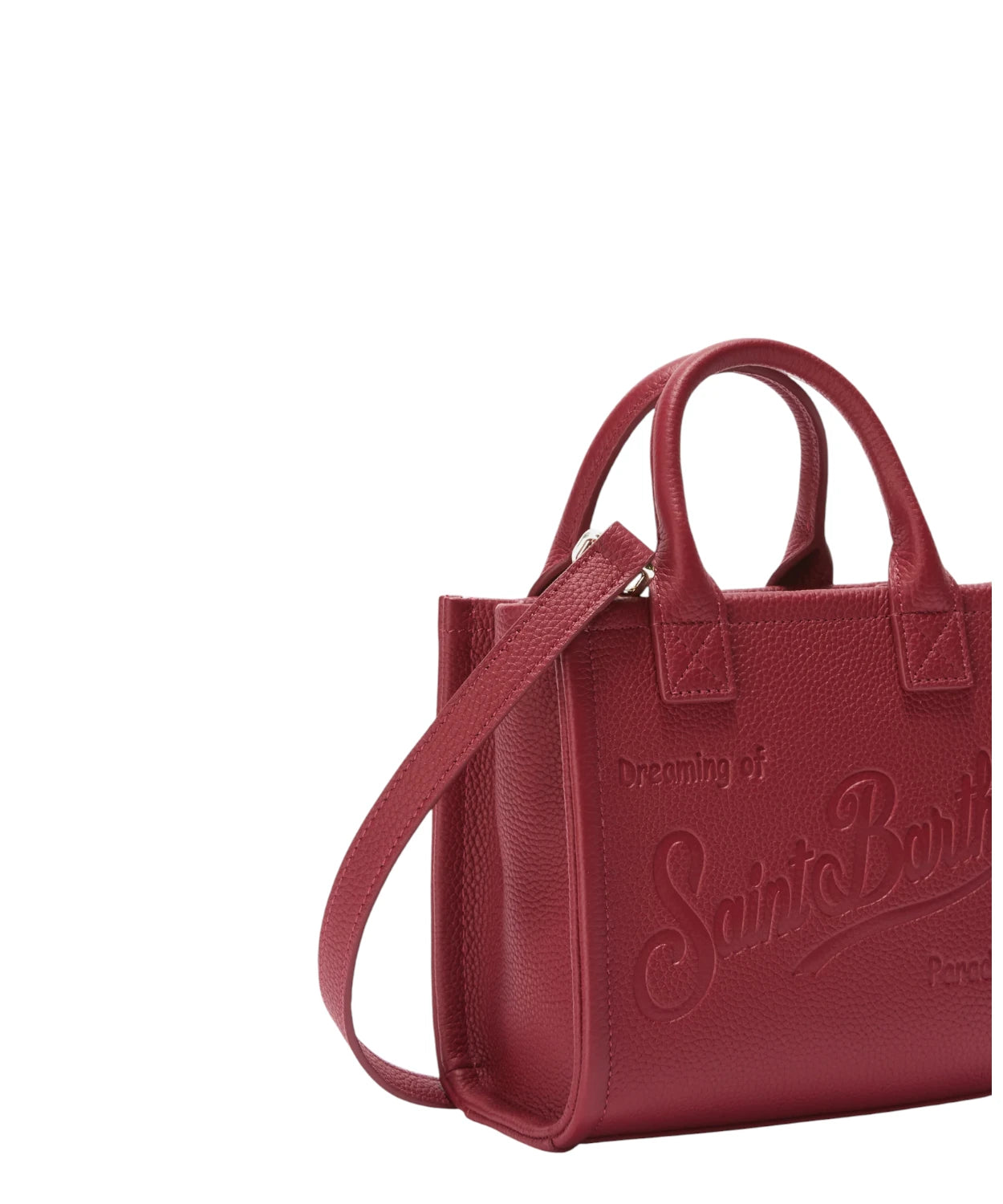 Vanity Bag Mini in pelle martellata bordeaux con tracolla removibile-Mc2 Saint Barth-Borse a mano-Vittorio Citro Boutique