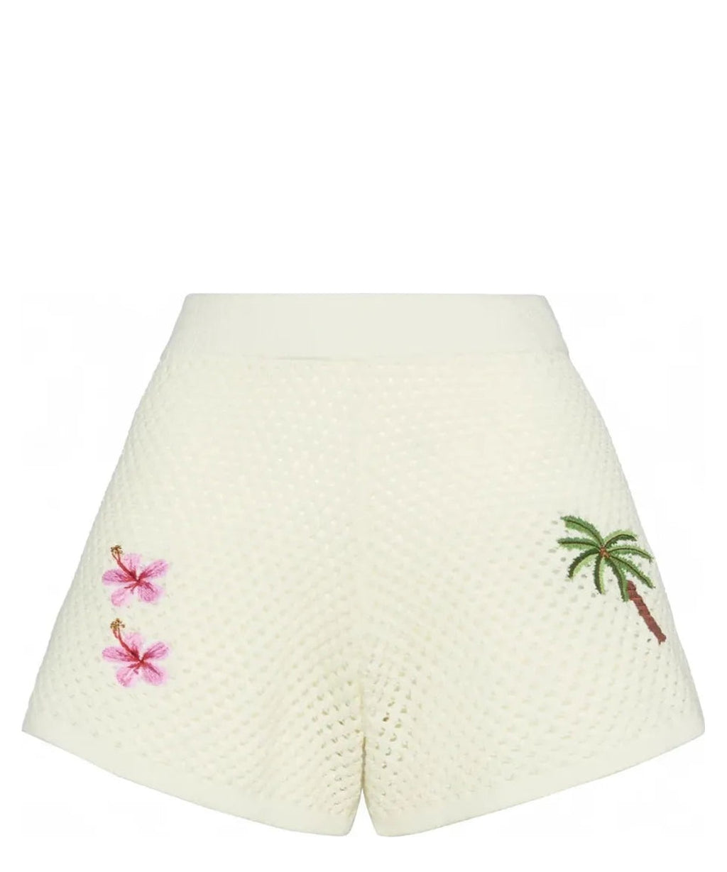 Shorts Yvette in maglia traforata con ricami e vita alta-Shorts-Mc2 Saint Barth-Vittorio Citro Boutique