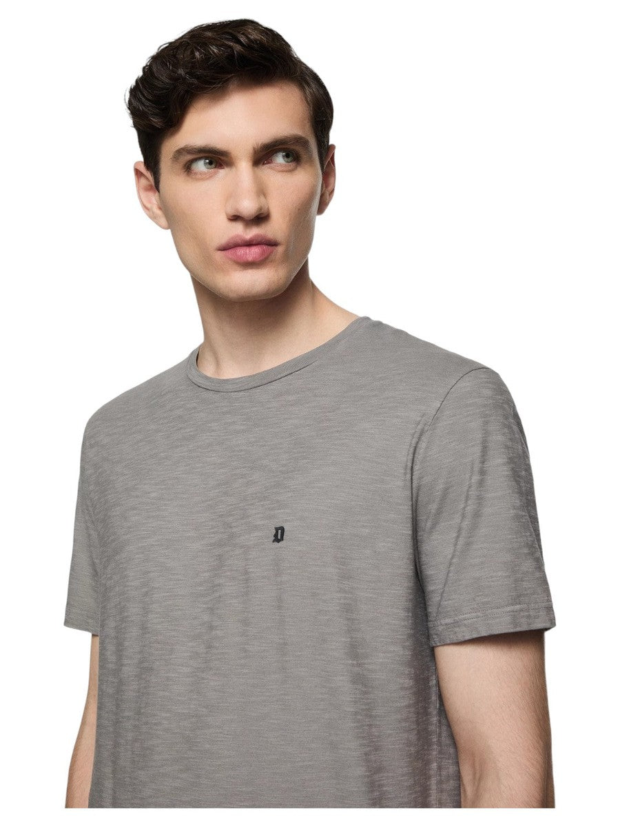 T-shirt Regular in Jersey Fiammato con Logo D-Dondup-T-shirt-Vittorio Citro Boutique