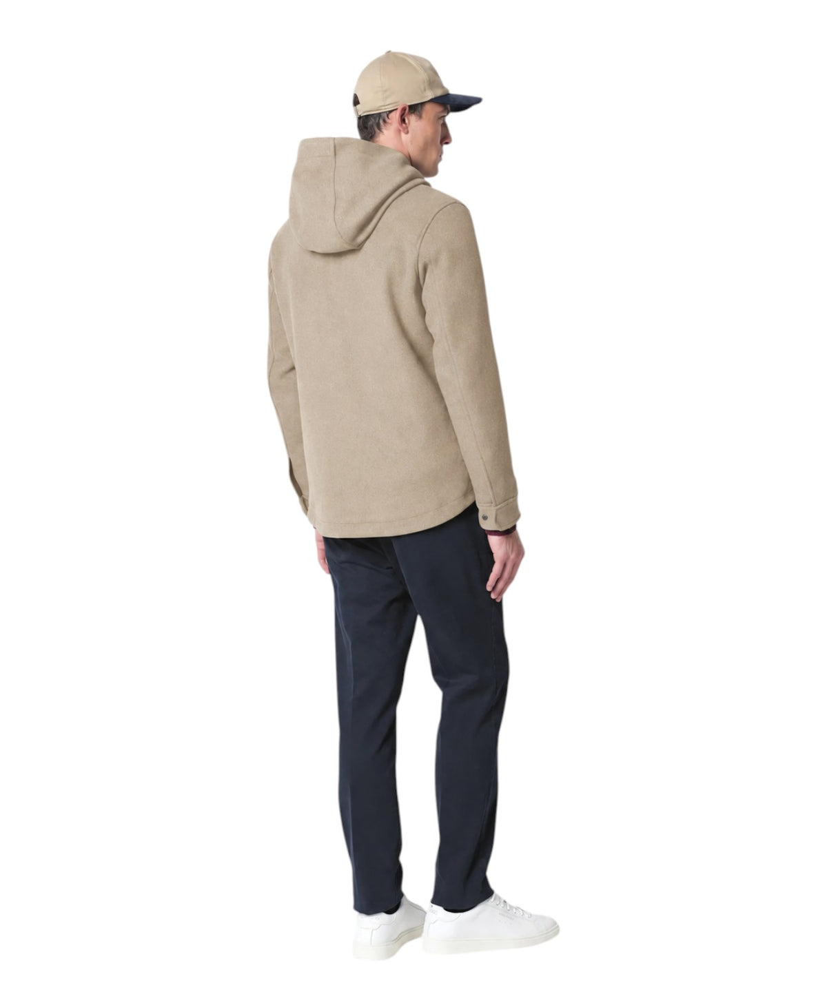 Blouson Homme à capuche en drap mélangé de laine