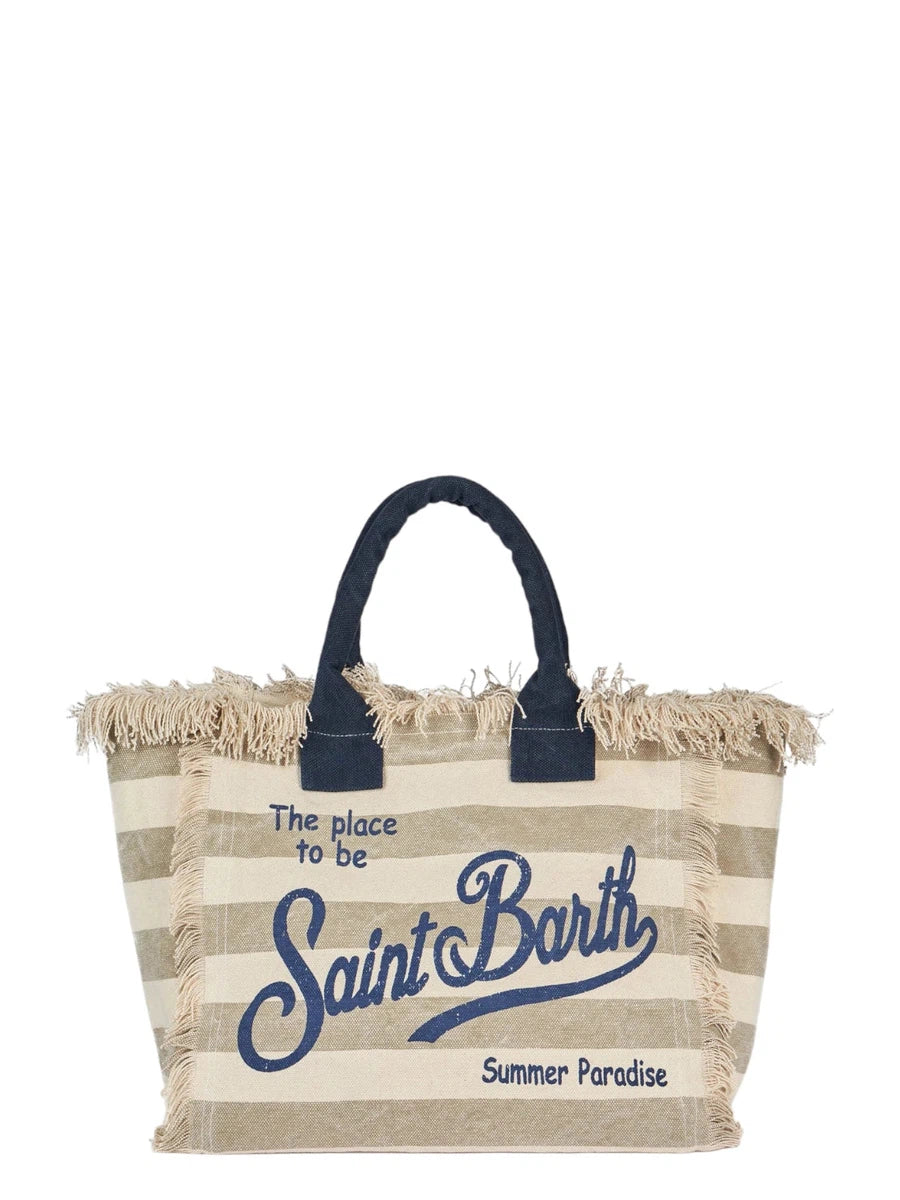 Borsa Tote Vanity a Righe in Tela di Cotone-Borse a mano-Mc2 Saint Barth-Vittorio Citro Boutique