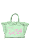 Borsa Tote Vanity in Tela Verde Acqua | Saint Barth-Mc2 Saint Barth-Borse a spalla-Vittorio Citro Boutique
