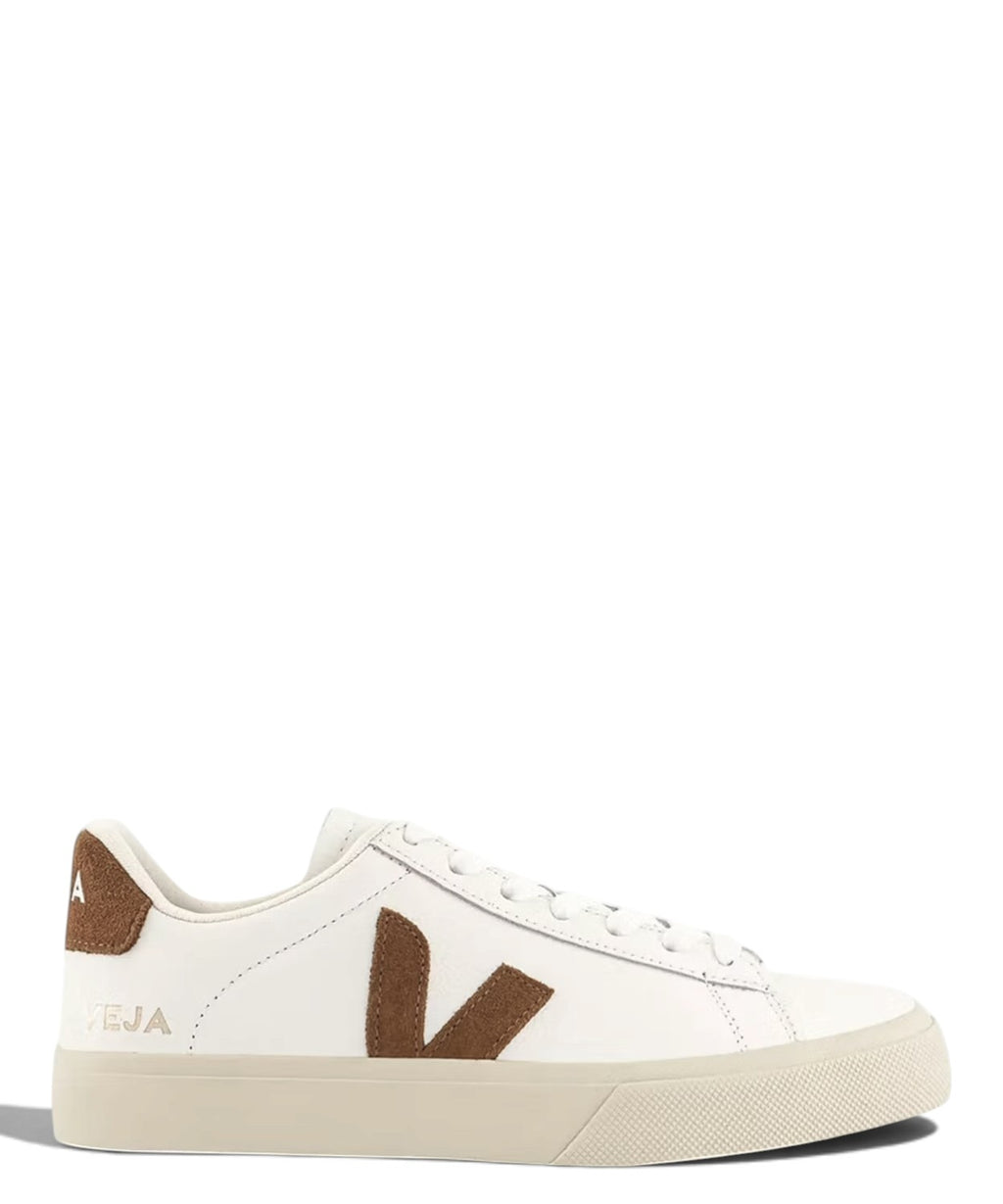 Baskets VEJA Campo en cuir blanc cognac en cuir