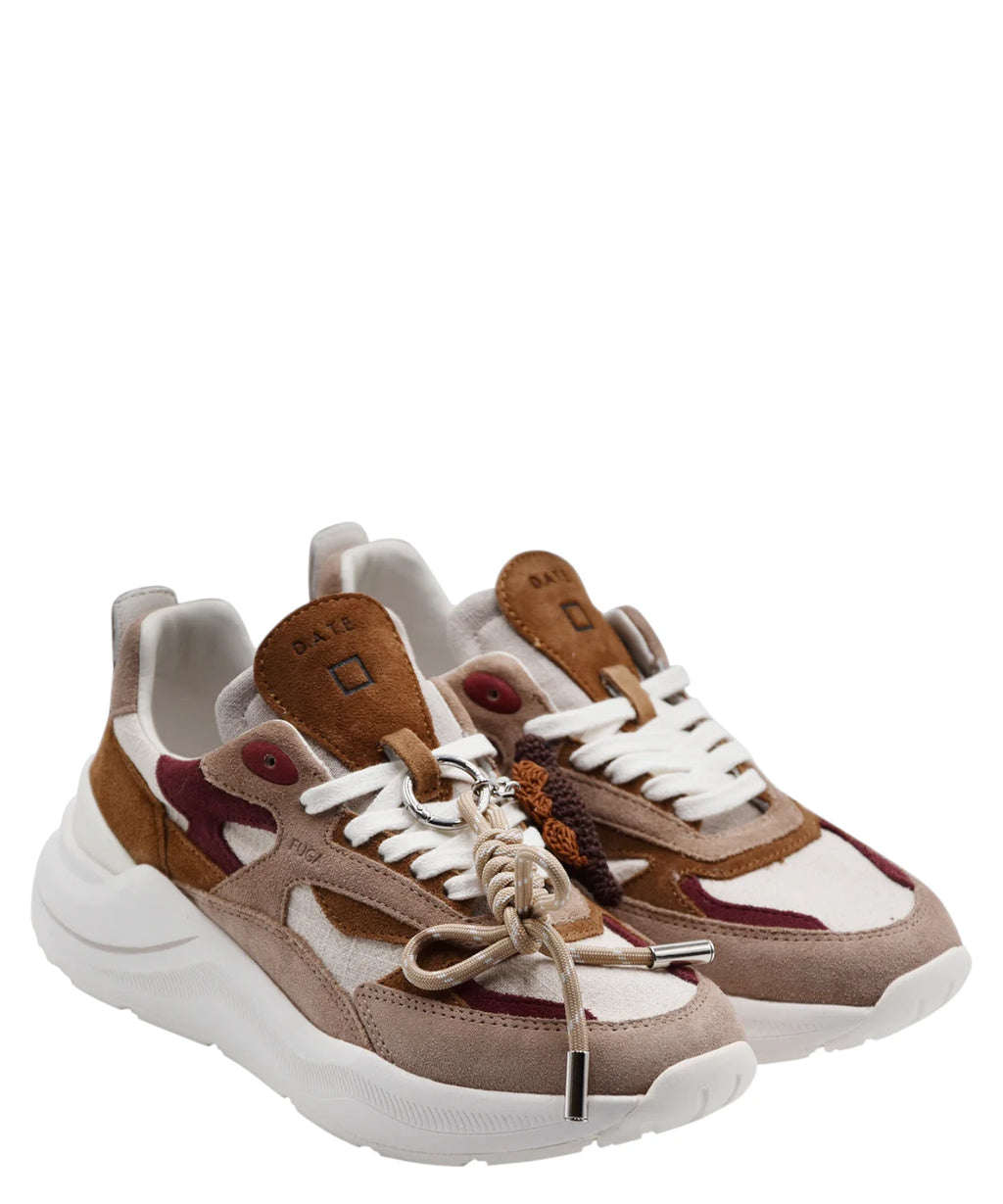 Sneakers D.A.T.E. Fuga Linen con Lacci Charm