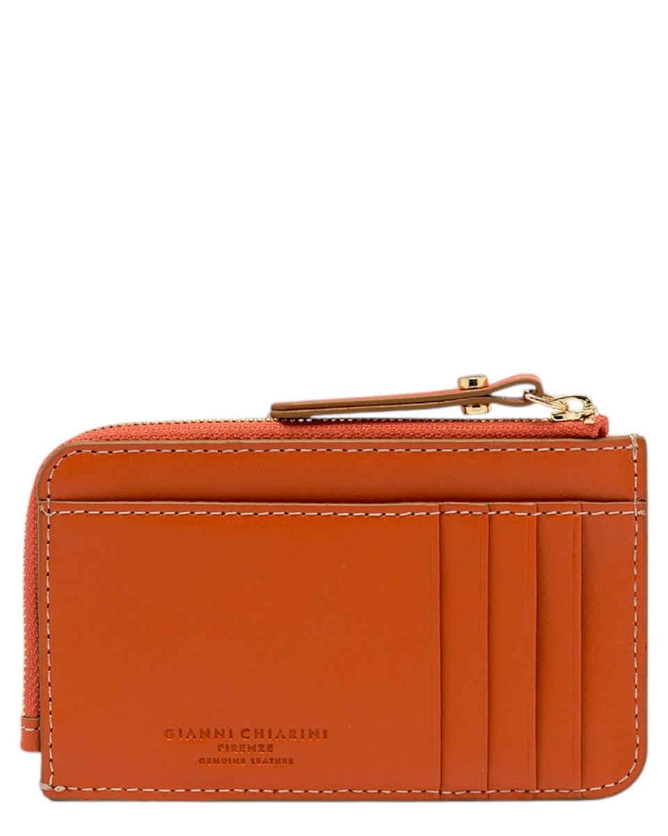 Portafoglio compatto in pelle liscia Gianni Chiarini con zip-Gianni Chiarini-Portafogli-Vittorio Citro Boutique