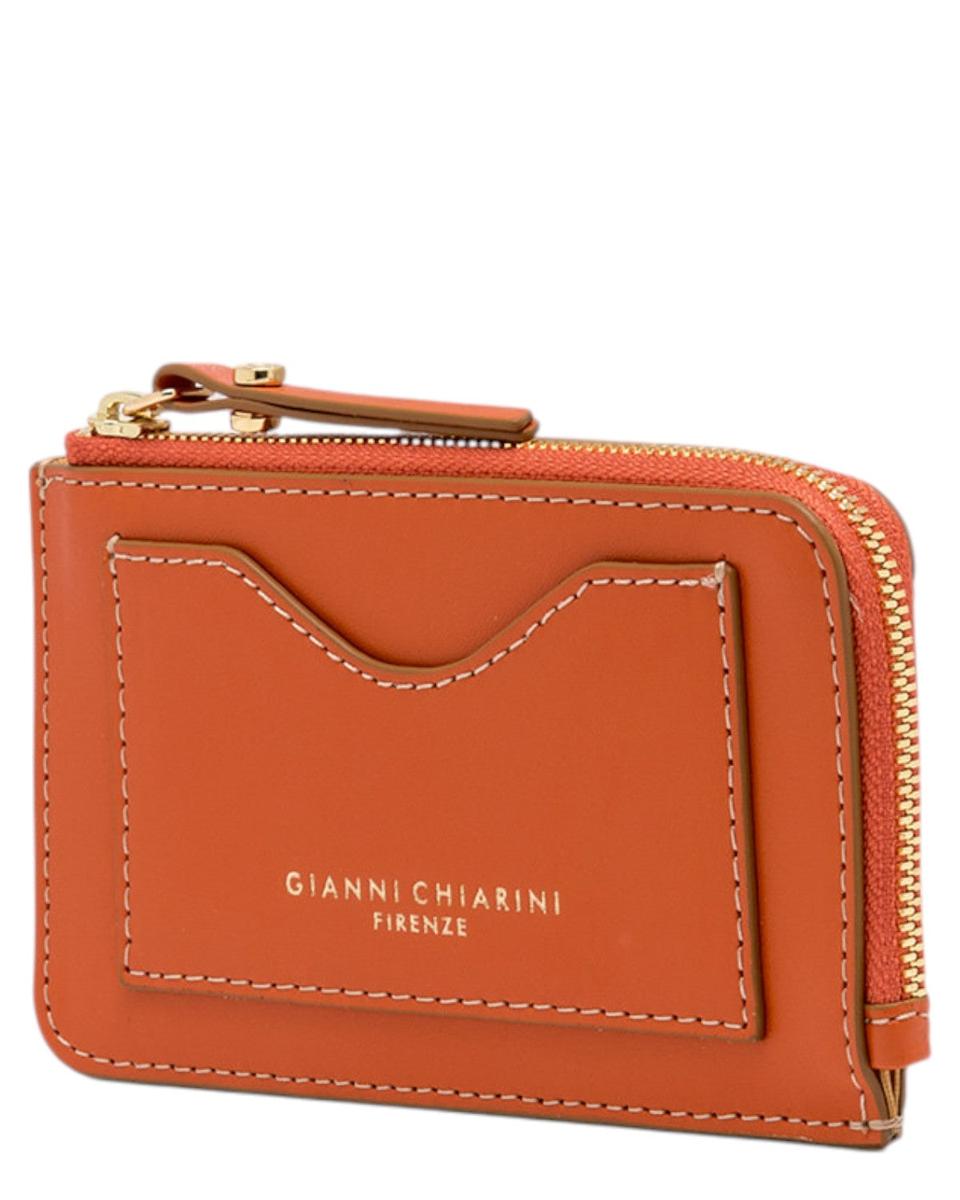 Portafoglio compatto in pelle liscia Gianni Chiarini con zip-Gianni Chiarini-Portafogli-Vittorio Citro Boutique