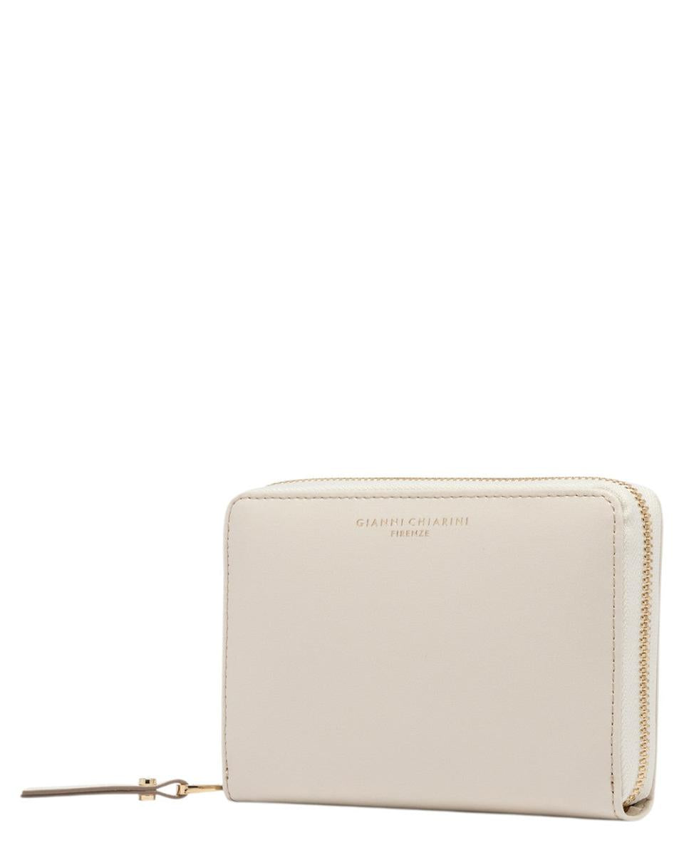 Portafoglio in pelle liscia Gianni Chiarini con zip e chiusura a bottone-Gianni Chiarini-Portafogli-Vittorio Citro Boutique