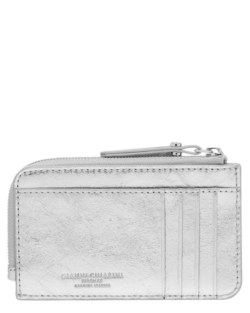 Portafoglio compatto in pelle laminata Gianni Chiarini con tasca esterna-Gianni Chiarini-Portafogli-Vittorio Citro Boutique