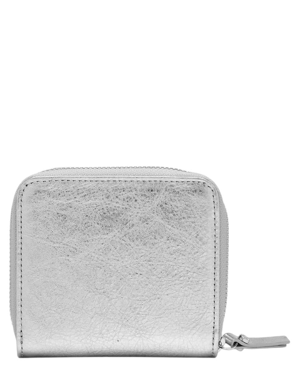 Portafoglio compatto in pelle laminata Gianni Chiarini con zip e bottone-Gianni Chiarini-Portafogli-Vittorio Citro Boutique