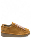 Sneakers P007 Allacciata in Nabuk Brown con Lacci Rosa Cipria-PANCHIC-Sneakers-Vittorio Citro Boutique