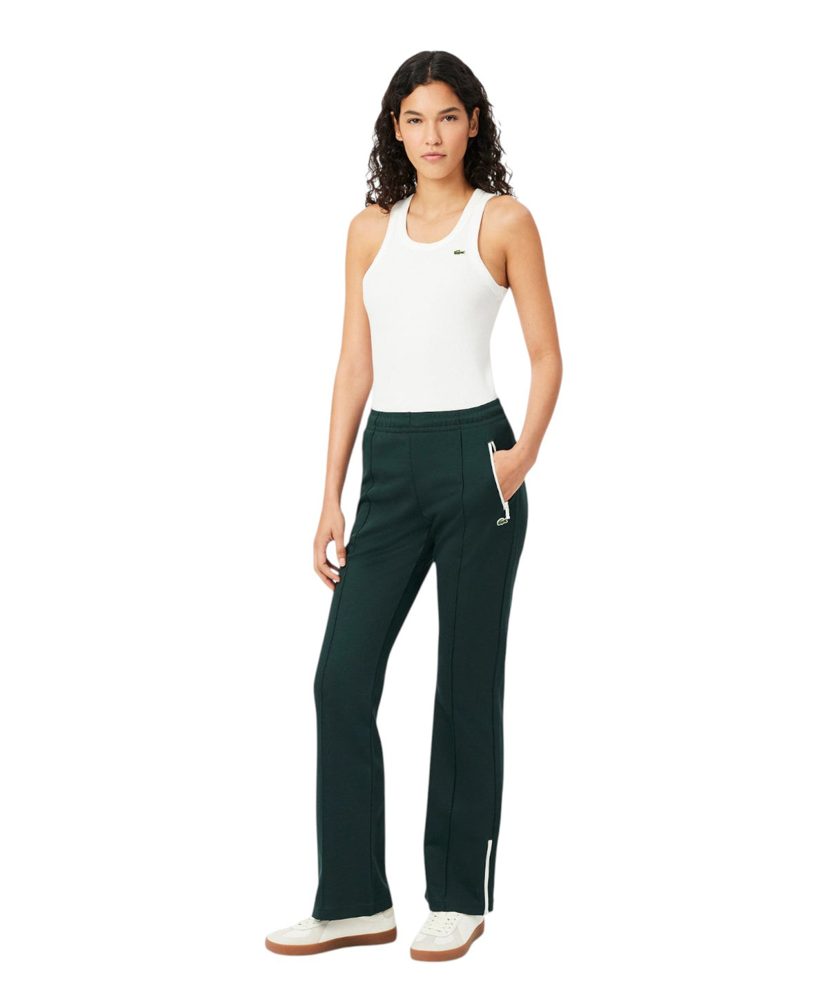 Pantalon Femme Lacoste Évasé avec Plis