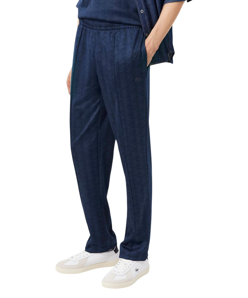 Pantalon de survêtement Lacoste en jacquard avec monogramme ton sur ton