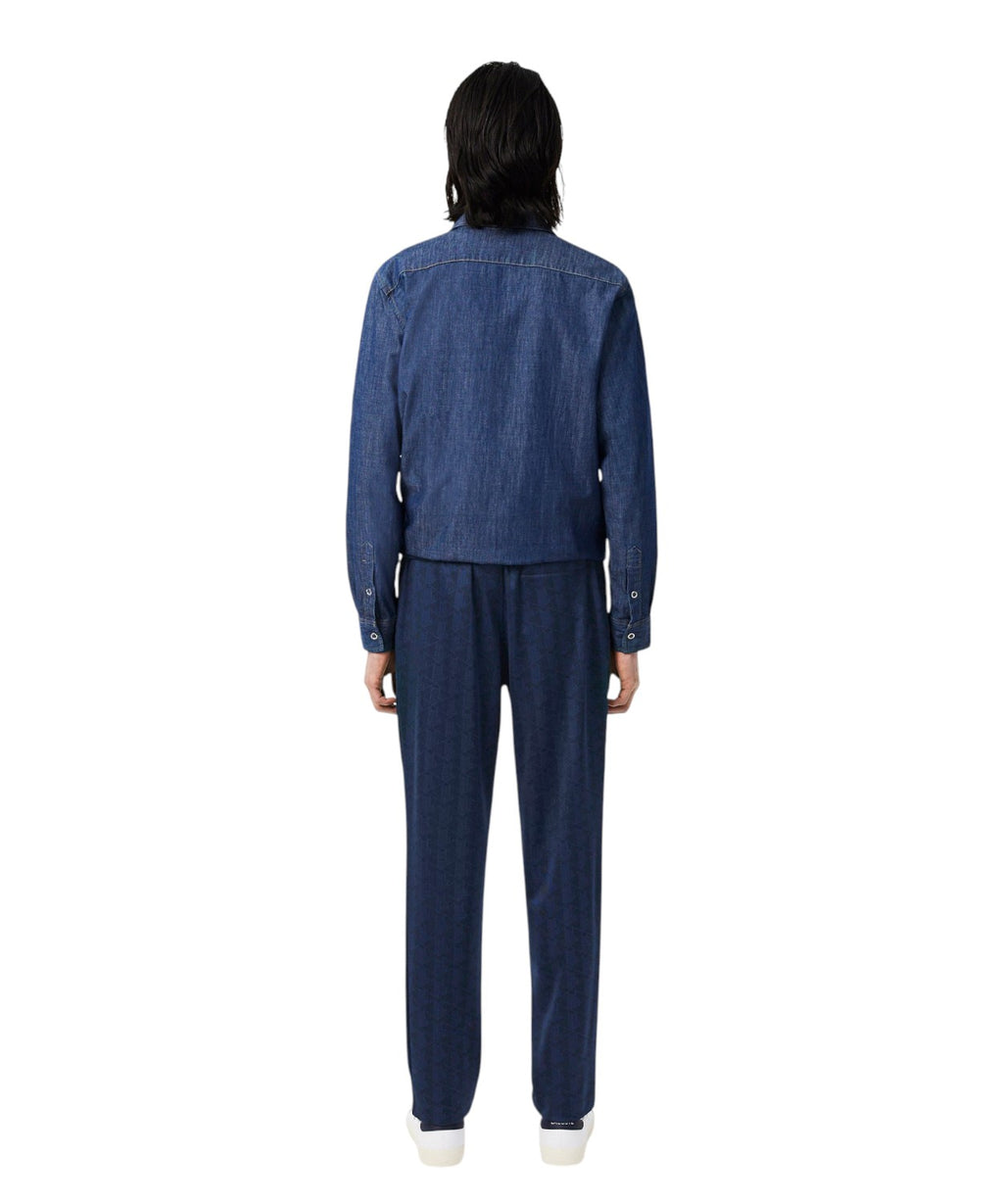 Pantalon de survêtement Lacoste en jacquard avec monogramme ton sur ton