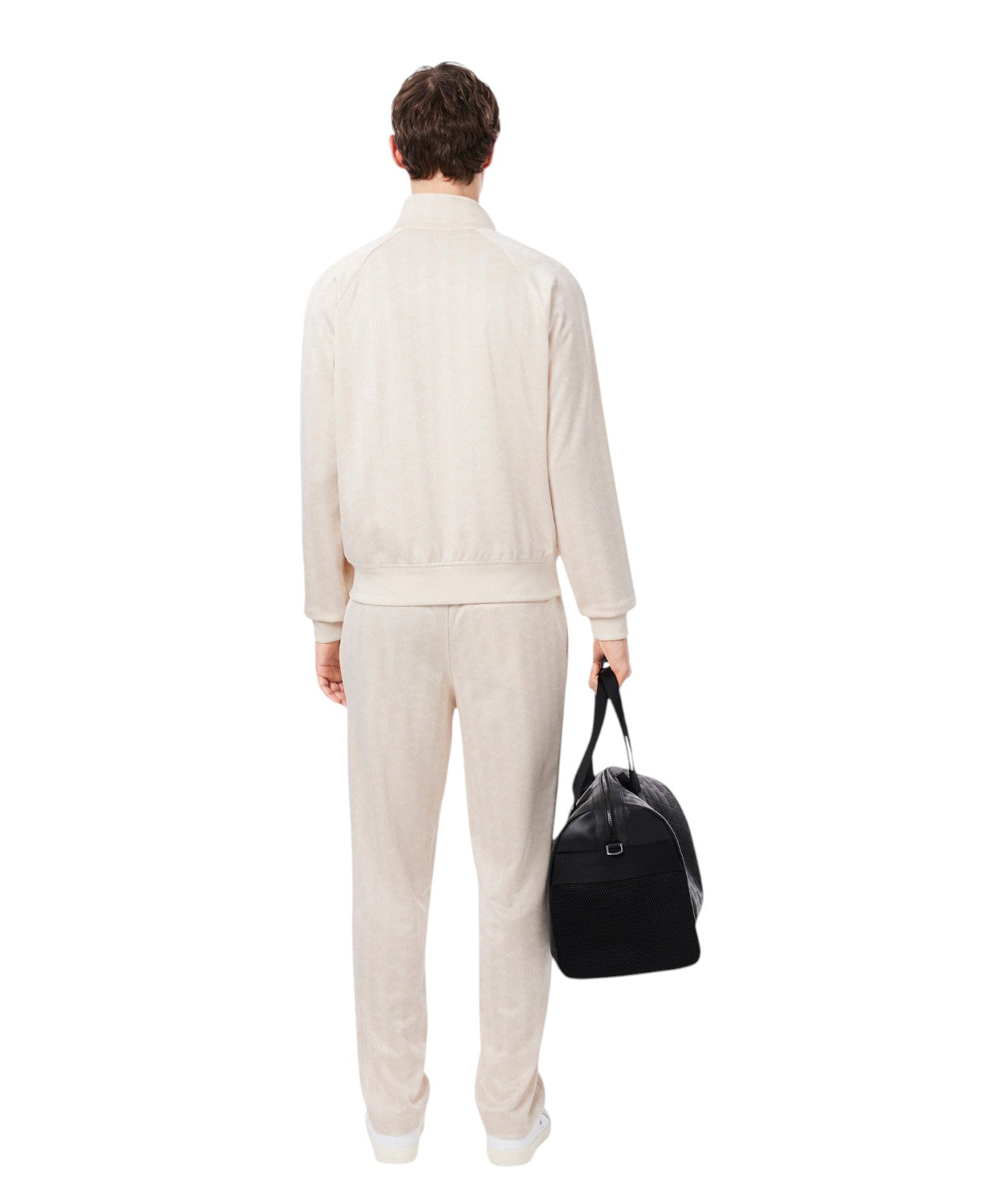 Pantaloni Tuta Lacoste in Jacquard con Monogramma Tono su Tono