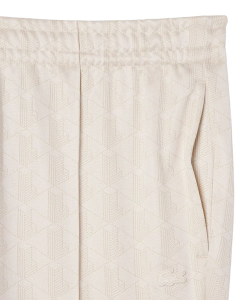 Pantaloni Tuta Lacoste in Jacquard con Monogramma Tono su Tono