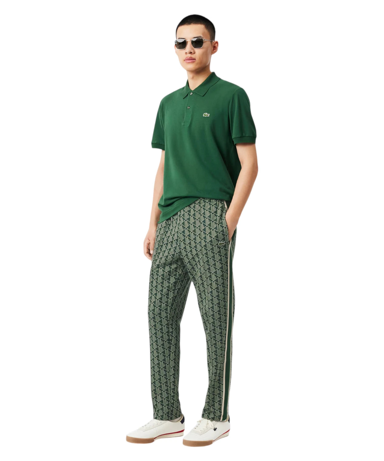 Pantaloni Tuta Uomo Lacoste con Monogramma Jacquard Regular Fit