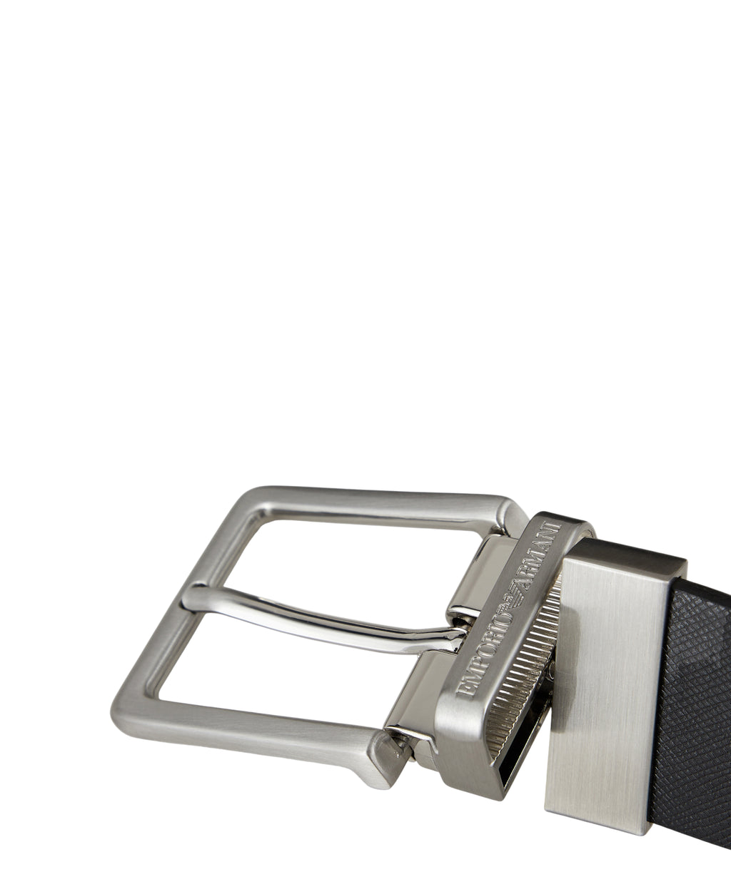 Coffret Cadeau avec Ceinture Réversible en Cuir Saffiano