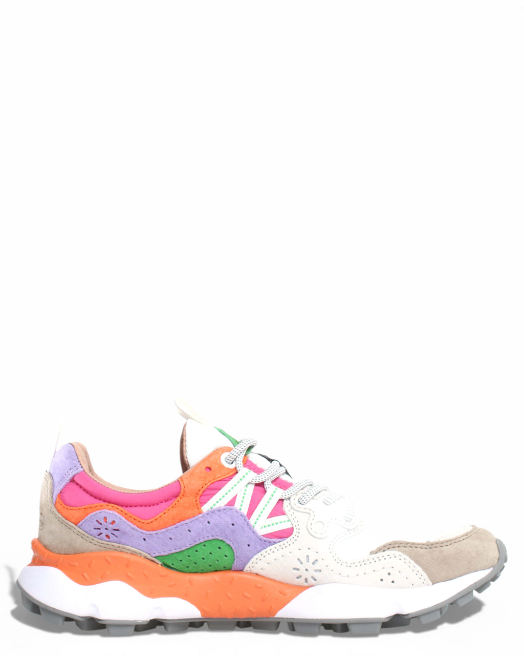 Baskets Flower Mountain Yamano 3 en daim et tissu