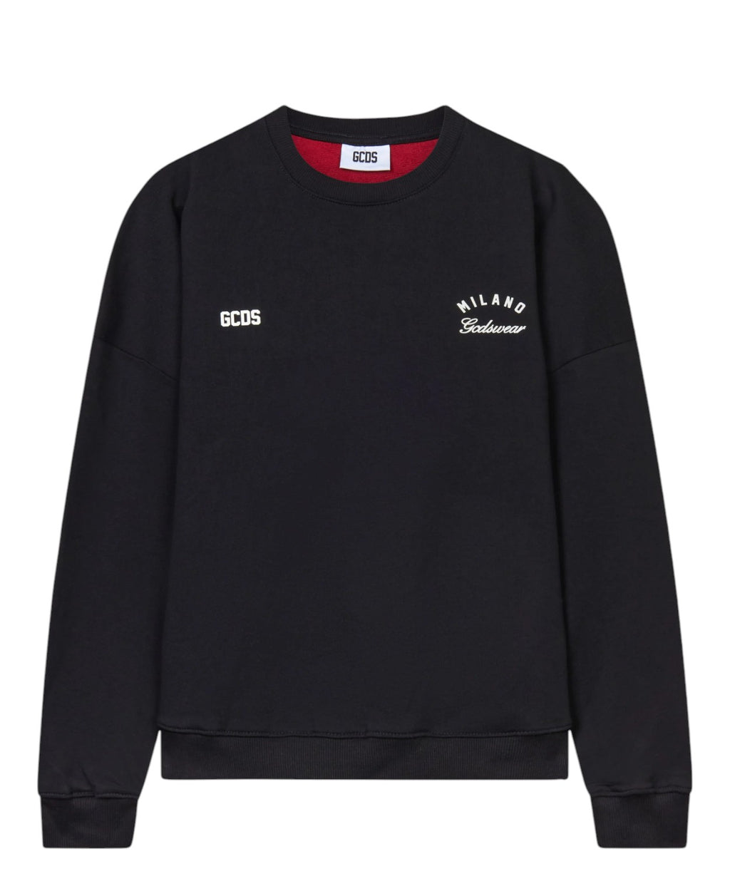 Sweat-shirt GCDS à col rond avec logo à bandes au dos