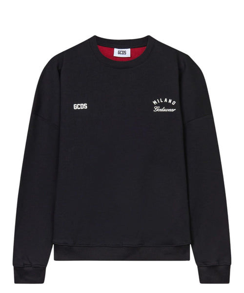 Sweat-shirt GCDS à col rond avec logo à bandes au dos