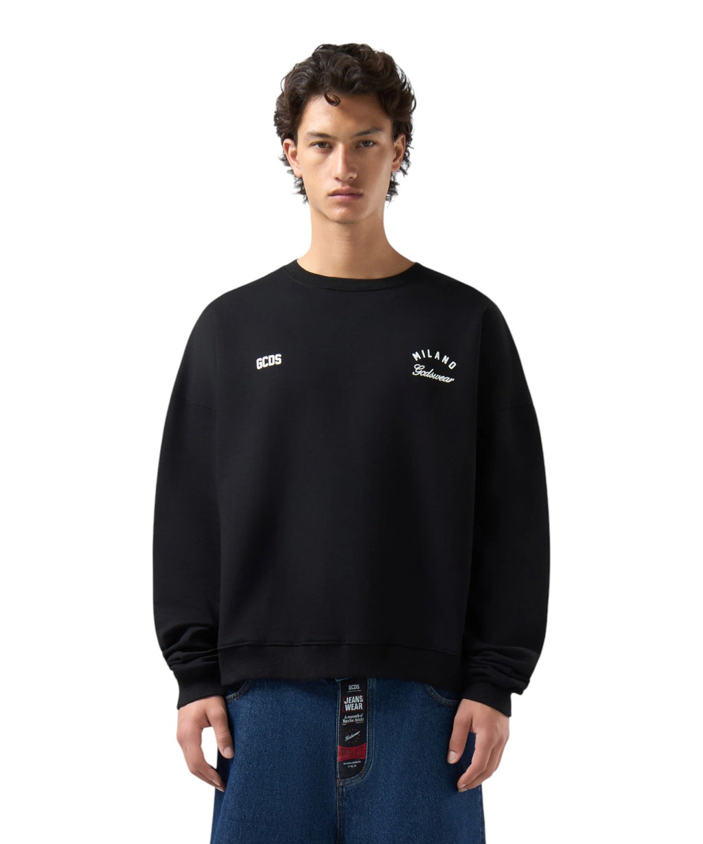 Sweat-shirt GCDS à col rond avec logo à bandes au dos