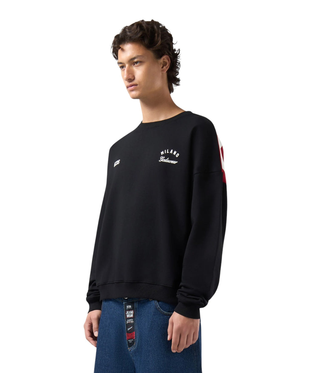 Sweat-shirt GCDS à col rond avec logo à bandes au dos