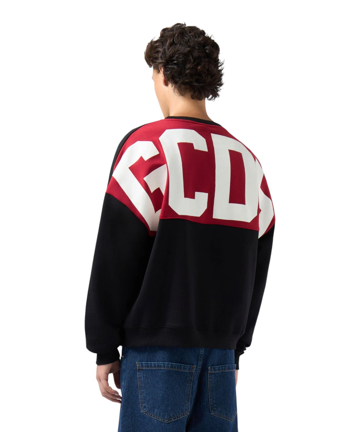 Sweat-shirt GCDS à col rond avec logo à bandes au dos