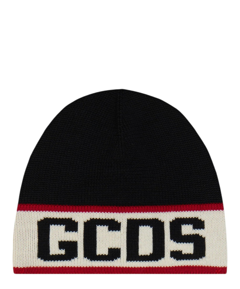 Bonnet GCDS en mélange de laine mérinos avec maxi logo