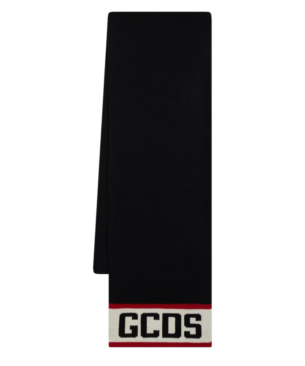 Écharpe GCDS en mélange de laine mérinos avec maxi logo