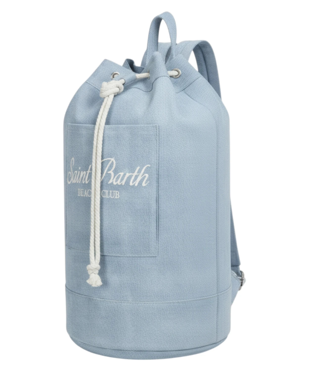 Sac à dos de plage MC2 Saint Barth en denim avec cordon de serrage