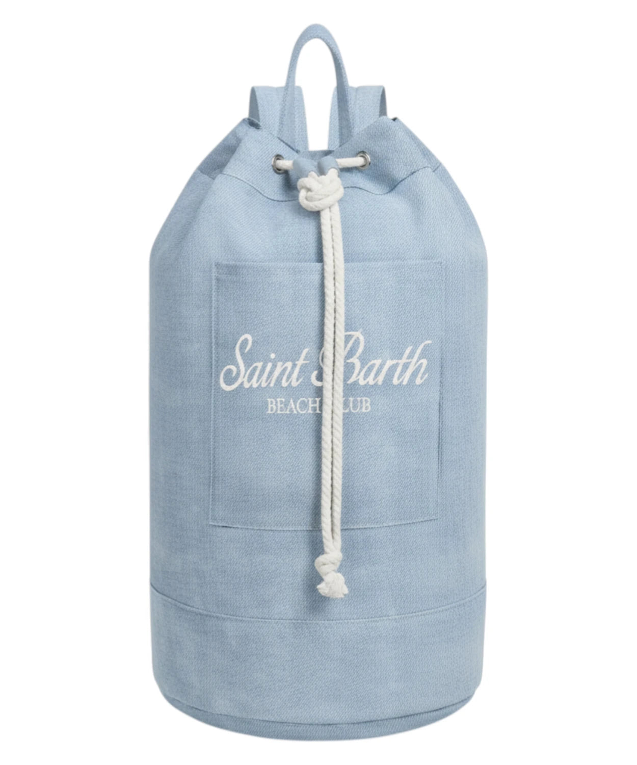 Sac à dos de plage MC2 Saint Barth en denim avec cordon de serrage