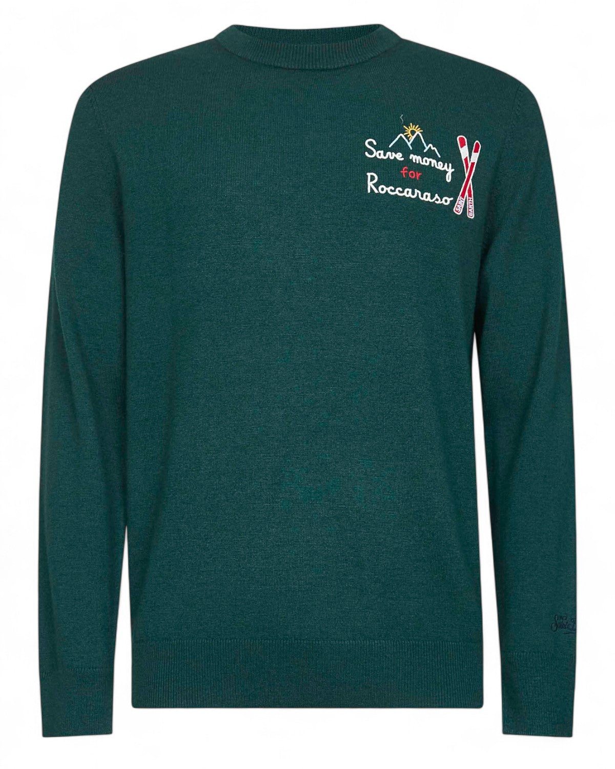 Maglione Heron Light con ricamo "Save money..."-Mc2 Saint Barth-Maglieria-Vittorio Citro Boutique