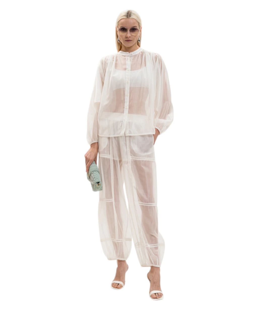 Twinset Pantaloni Joggers Voile Pizzo
