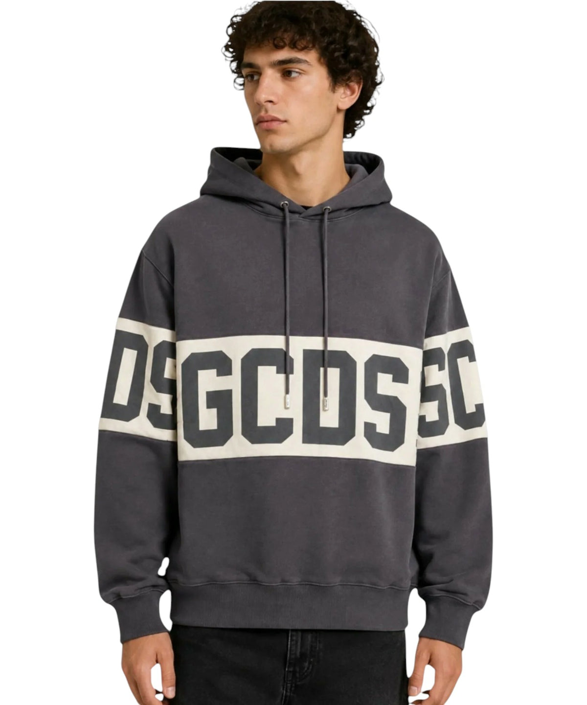 Sweat à capuche GCDS avec logo Band contrastant