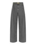 Jeans Twinset gris taille haute à jambe large avec ceinture
